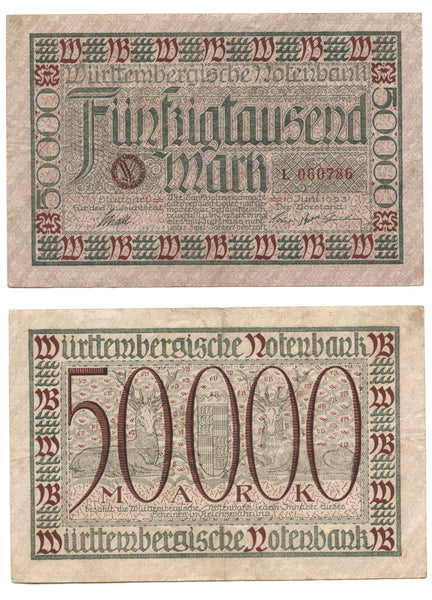 50 000 Marks, 1923, Weimar Republic (1918-1933), Germany