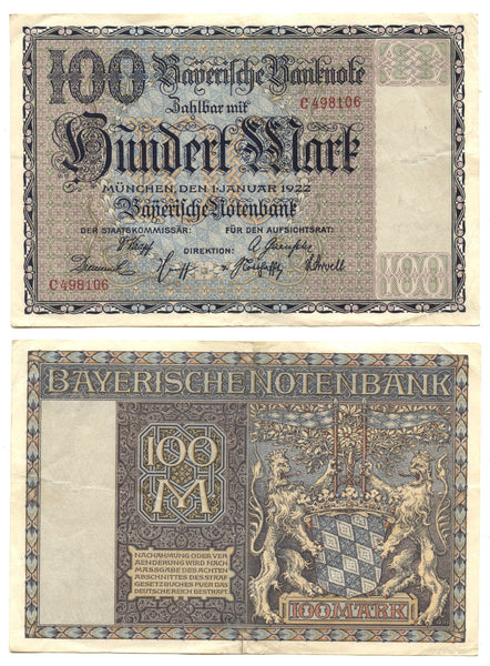 100 marks, 1922, Weimar Republic (1918-1933), Germany