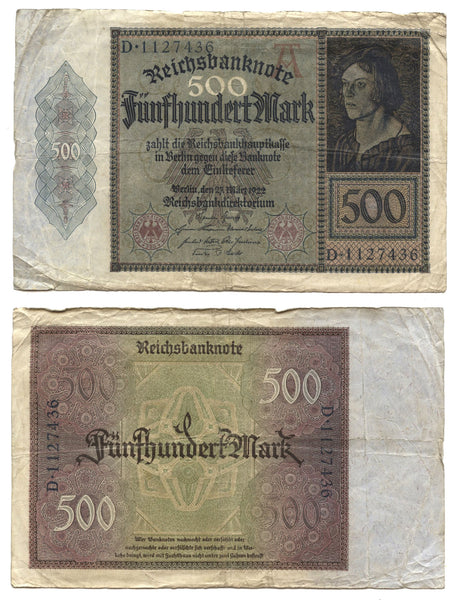 500 Marks, 1922, Weimar Republic (1918-1933), Germany