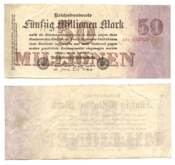 50 million mark, 1923, Weimar Republic (1918-1933), Germany (Pick-98)