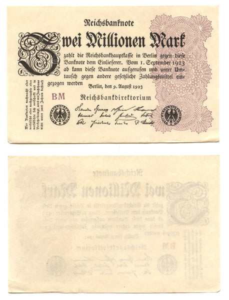 2 million mark, 1923, Weimar Republic (1918-1933), Germany (Pick-104)