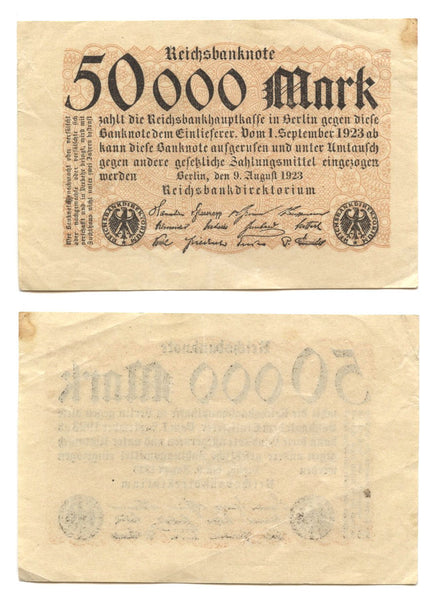 50 000 marks, 1923, Weimar Republic (1918-1933), Germany (Pick-99)
