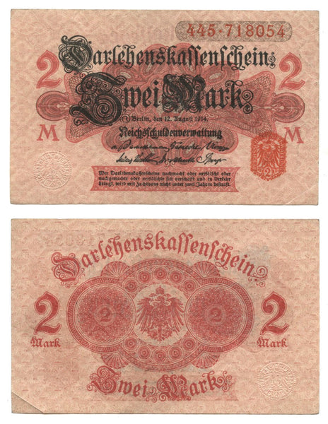 2 marks, 1914, William II (1888-1918), Germany (Pick-55)
