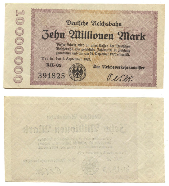 10 000 000 marks, 1923, Weimar Republic, Germany (Pick-S1014)