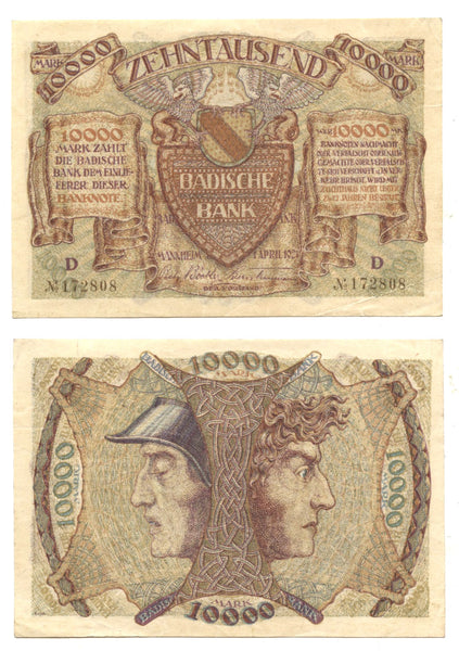 10 000 marks, 1923, Weimar Republic (1918-1933), Germany (Pick-S910)
