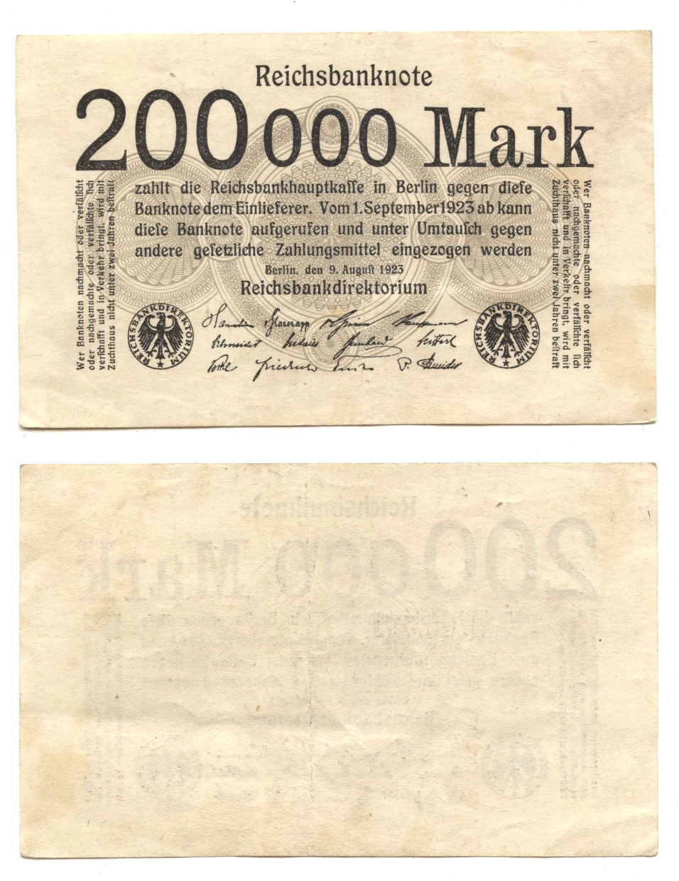 200 000 marks, 1923, Weimar Republic (1918-1933), Germany (Pick- 100 ...