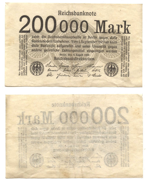 200 000 marks, 1923, Weimar Republic (1918-1933), Germany (Pick- 100)