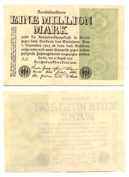1-million mark, 1923, Weimar Republic (1918-1933), Germany (Pick-102)