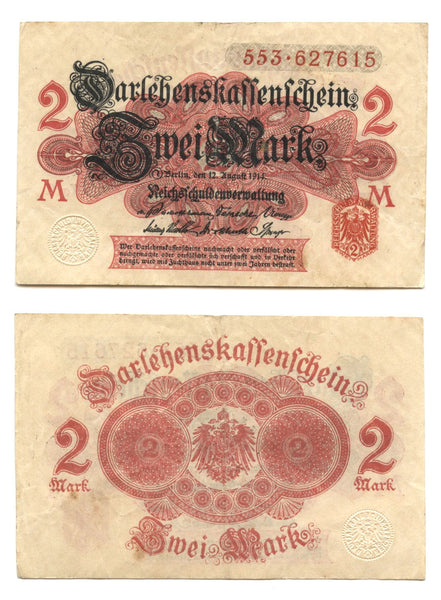 2 marks, 1914, William II (1888-1918), Germany (Pick-55)