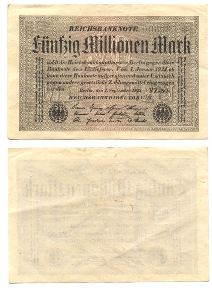 50-million marks, 1924, Weimar Republic (1918-1933), Germany (Pick-109)