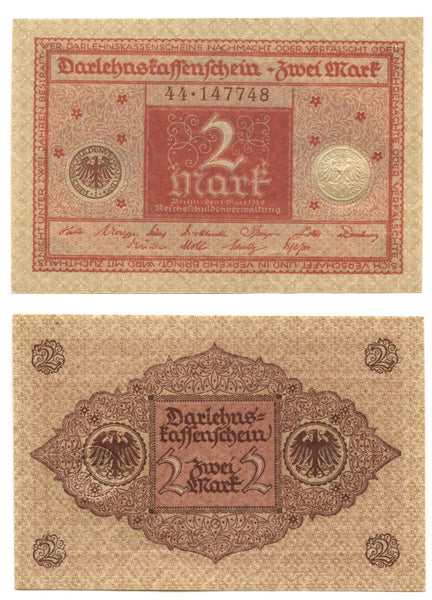 2 marks, 1920, Weimar Republic (1918-1933), Germany (Pick-59)