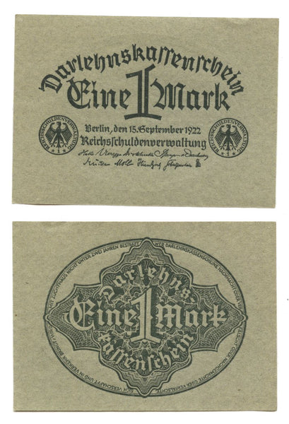1 mark, 1922, Weimar republic, Germany (Pick-61)