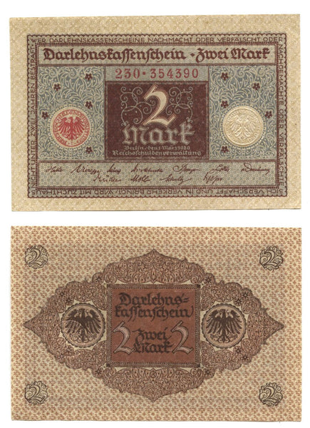 2 marks, 1920, Weimar Republic (1918-1933), Germany (Pick-59)