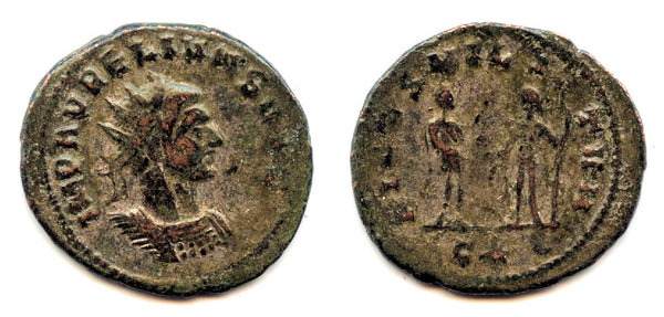 Antoninianus of Aurelian (270-275 CE), Cyzicus, Roman Empire - FIDES MILITVM type