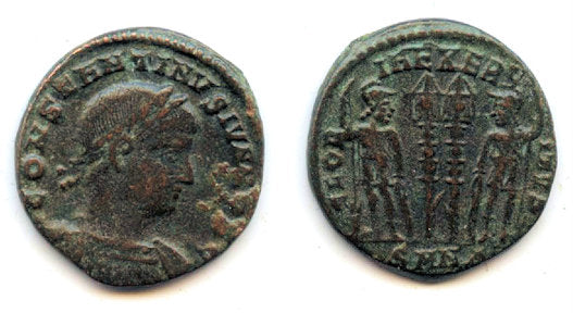 GLORIA EXERCITVS follis of Constantine II as Caesar, 317-337 AD, Nicomedia, Roman Empire