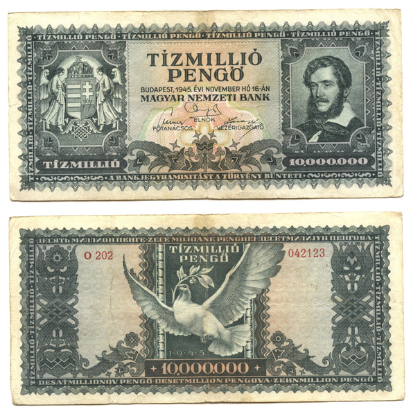 10 million pengo, 1945, Hungary (Pick-123)