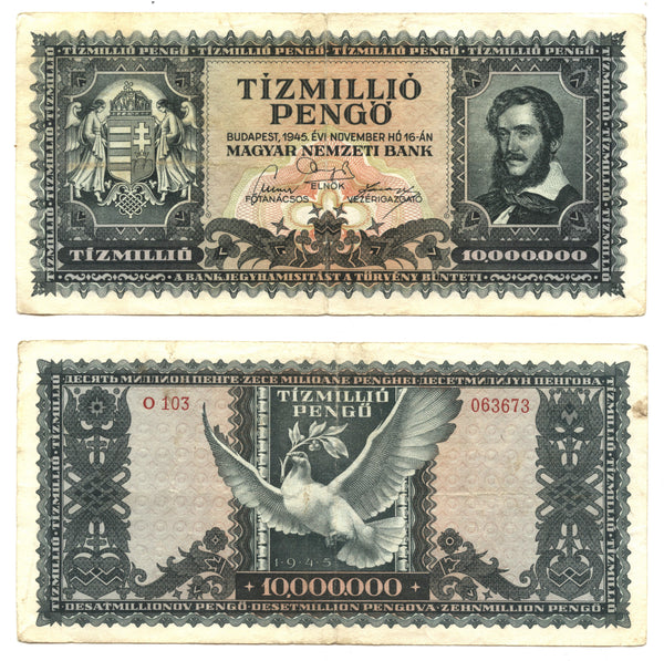 10 million pengo, 1945, Hungary (Pick-123)