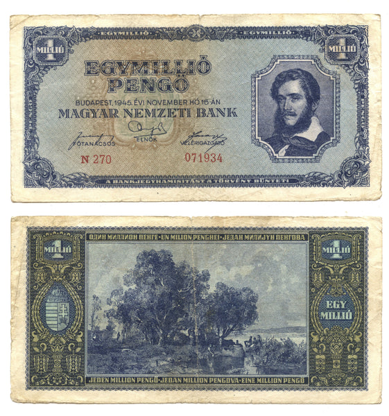 1 million pengo, 1945, Hungary (Pick-122)