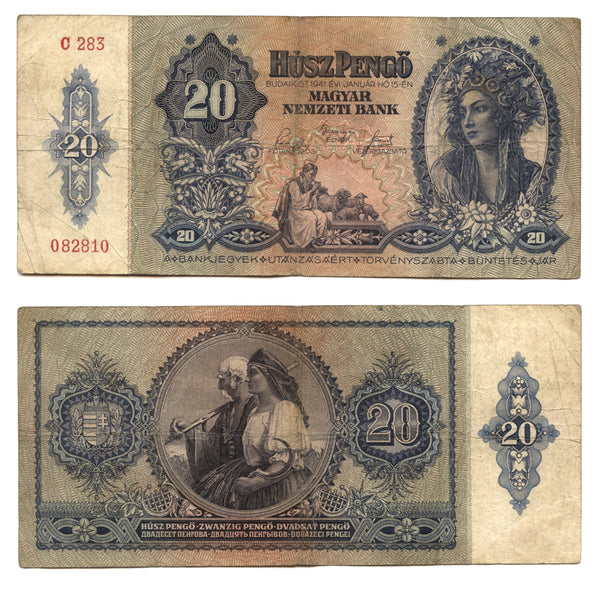 20 pengo, 1941, Hungary (Pick-109)