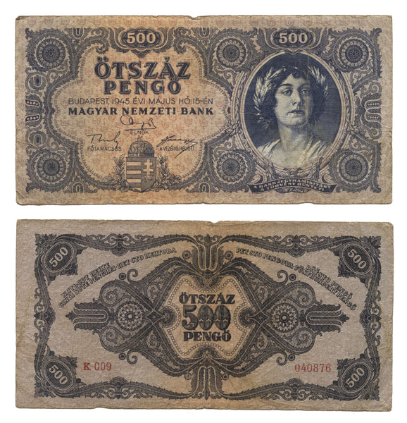 500 pengo, 1945, Hungary (Pick-117)