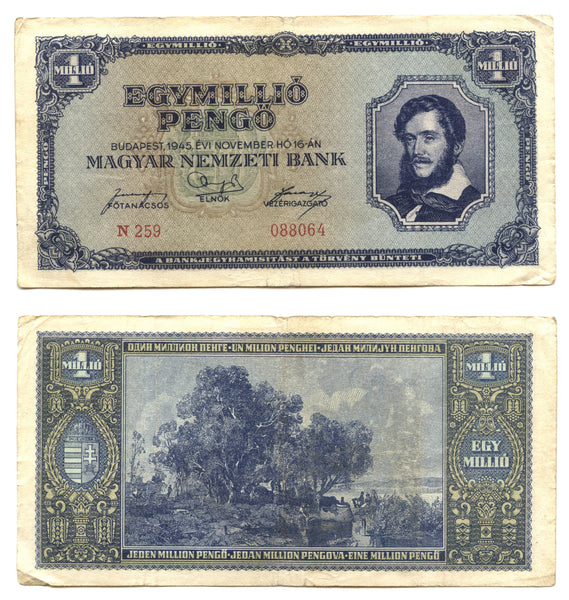 1 million pengo, 1945, Hungary (Pick-122)