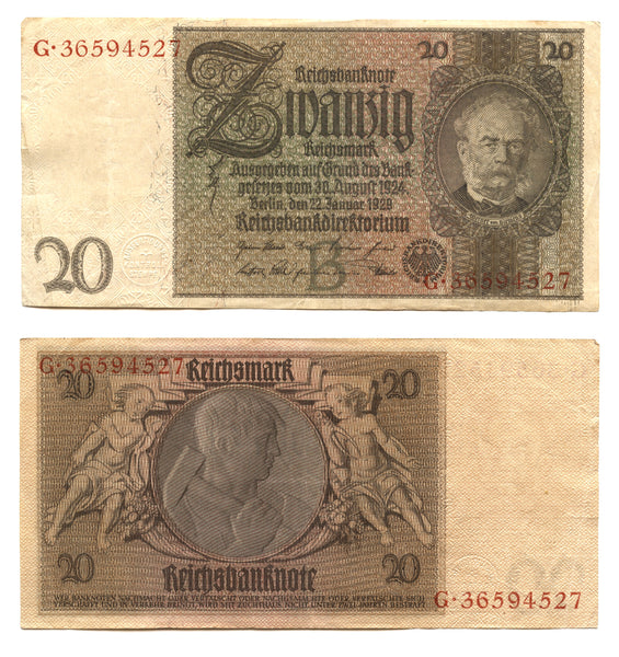 20 Reichsmark, 1929, Weimar Republic (1918-1933), Germany