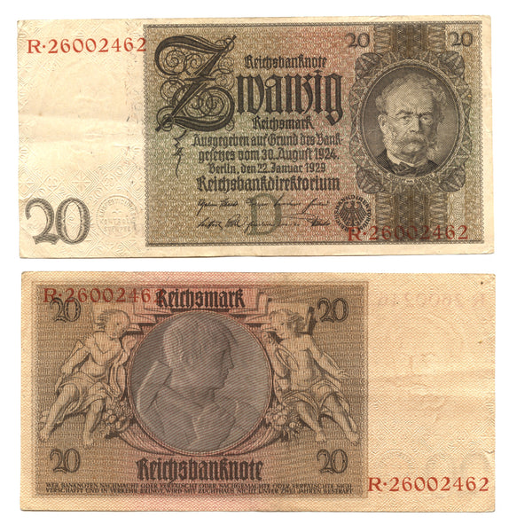 20 Reichsmark, 1929, Weimar Republic (1918-1933), Germany