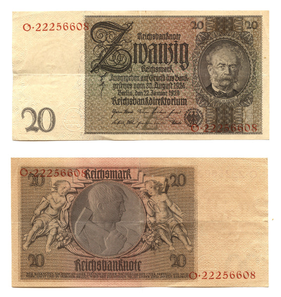20 Reichsmark, 1929, Weimar Republic (1918-1933), Germany