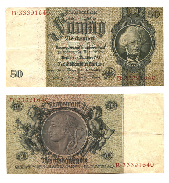 50 Reichsmark, 1933, Third Reich (Nazi Germany), Germany