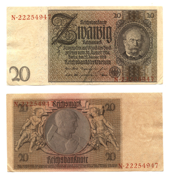 20 Reichsmark, 1929, Weimar Republic (1918-1933), Germany