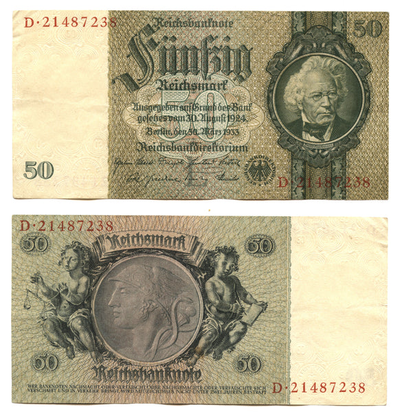 50 Reichsmark, 1933, Third Reich (Nazi Germany), Germany