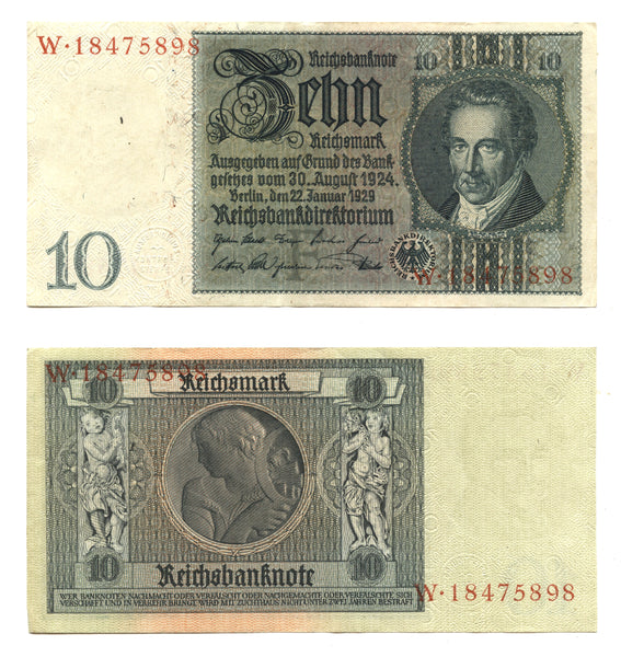 10 Reichsmark, 1929, Weimar Republic (1918-1933), Germany
