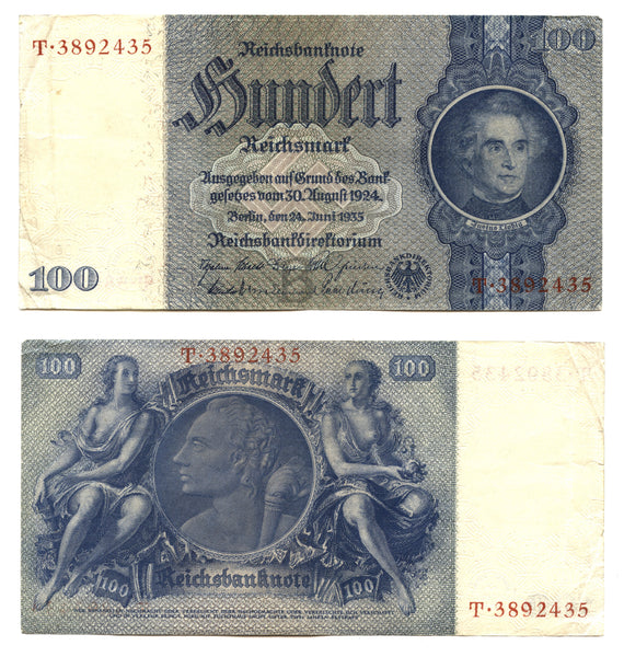 100 Reichsmark, 1935, Third Reich (1933-1945), Germany