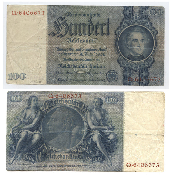 100 Reichsmark, 1935, Third Reich (1933-1945), Germany