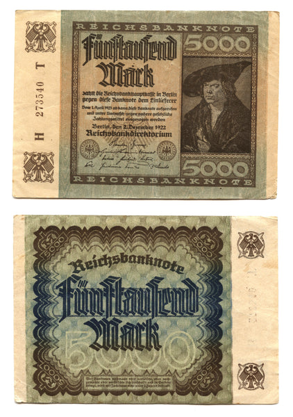 5000 mark, 1922, Weimar Republic (1918-1933), Germany