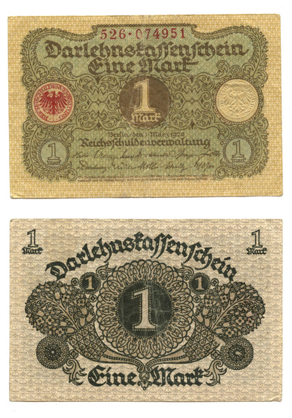 1 mark, 1920, Weimar republic, Germany (Pick-58)