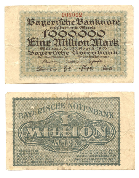 1 000 000 marks, 1923, Weimar Republic (1918-1933), Germany (Pick-S931)