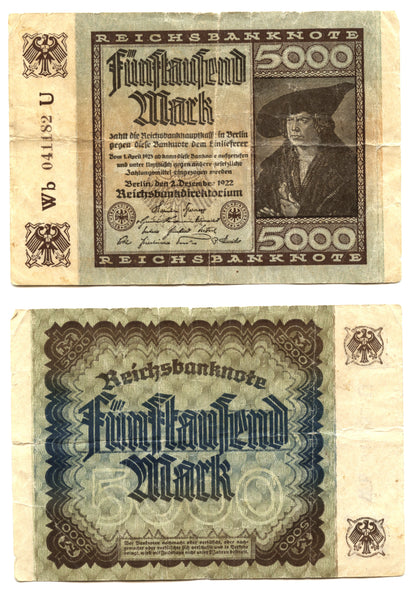 5 000 marks, 1922, Weimar Republic (1918-1933), Germany