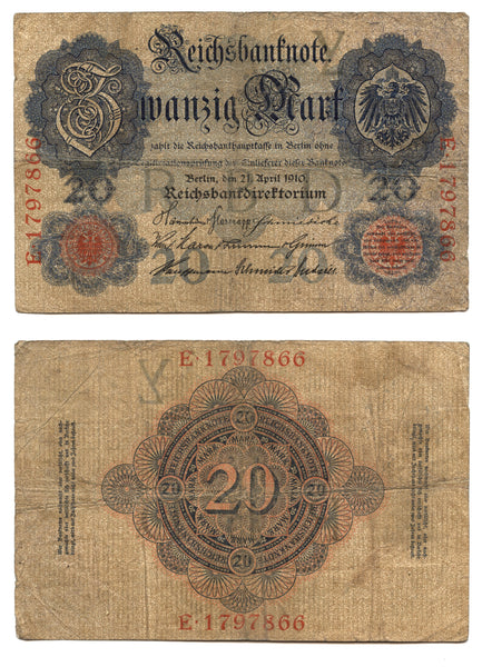 20 marks, 1910, Wilhelm II (1888-1918), Germany (Pick-25)