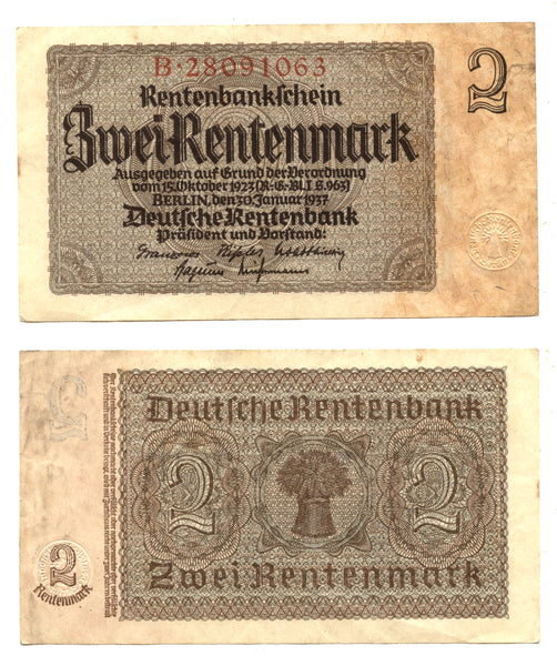 2 Rentenmark, 1937, Third Reich (1933-1945), Germany