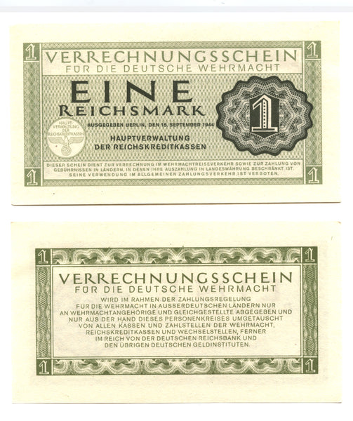 1 Reichsmark, 1944, Third Reich (1933-1945), Germany