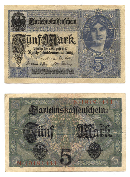 5 Marks, 1917, William II (1888-1918), Germany