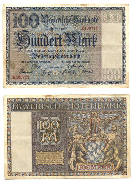 100 marks, 1922, Weimar Republic (1918-1933), Germany