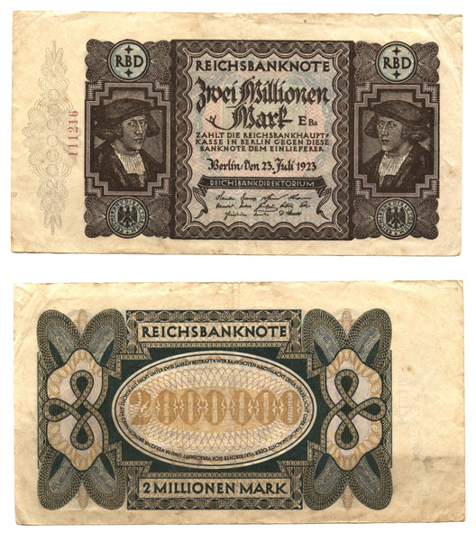 2 000 000 marks, 1923, Weimar republic, Germany (Pick-89)