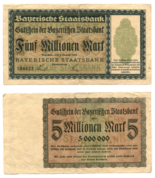 5 000 000 marks, 1923, Federal State of Bavaria