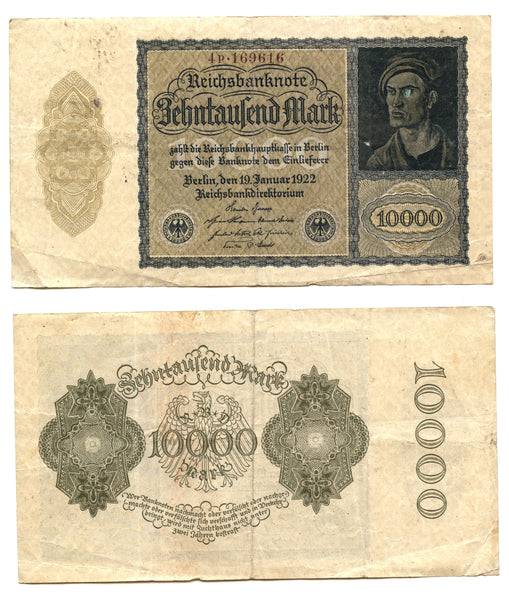 10 000 marks, 1922, Weimar Republic (1918-1933), Germany