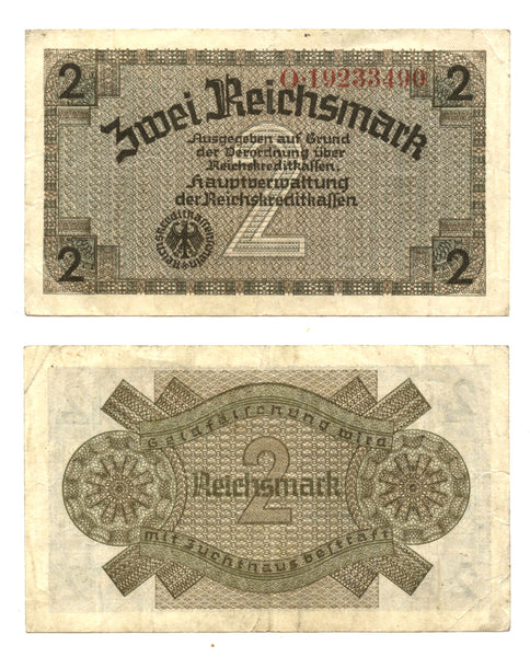 2 Reichsmark, 1940-1945, Third Reich (1933-1945), Germany