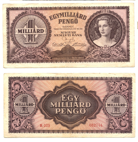 1 billion pengo, 1946, Hungary (Pick-125)