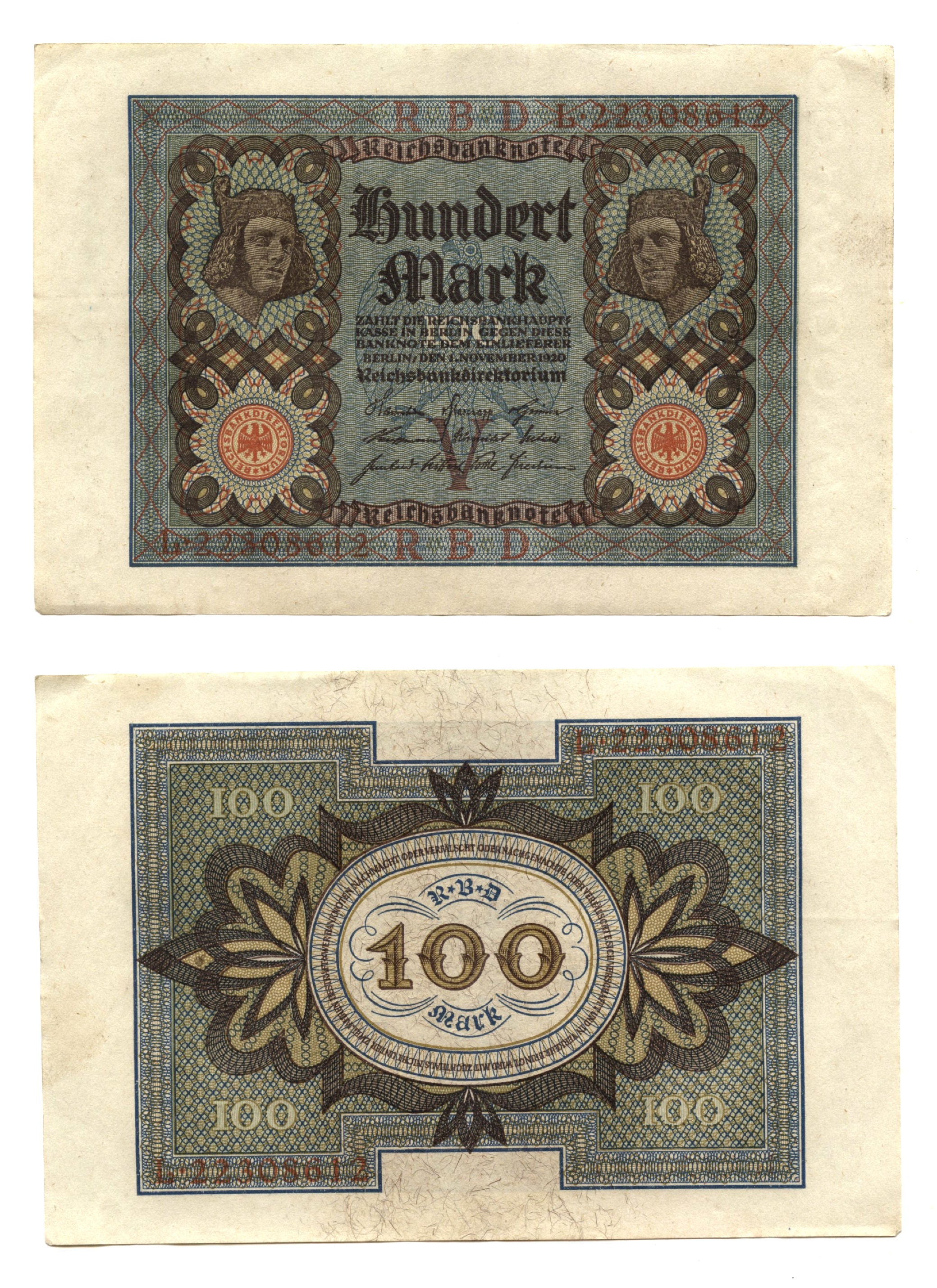 100 marks, 1920, Weimar Republic (1918-1933), Germany (Pick-69) – NumisMall