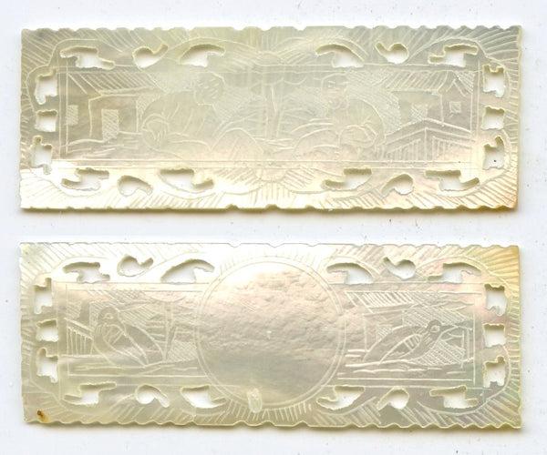 Rectangular mother-of-pearl gaming counter, S. China, 18th–early 20th century